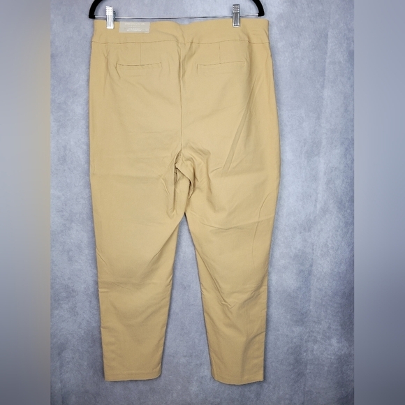 CHICO'S 2(L-12) BEIGE PULL ON TUMMY CONTROL STRETCH CAPRIS PANTS - Picture 4 of 11